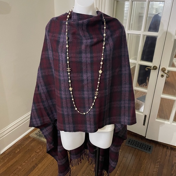 NWT BROOKS BROTHERS iconic purple plaid cape coat. One size. Limited addition - Picture 1 of 5